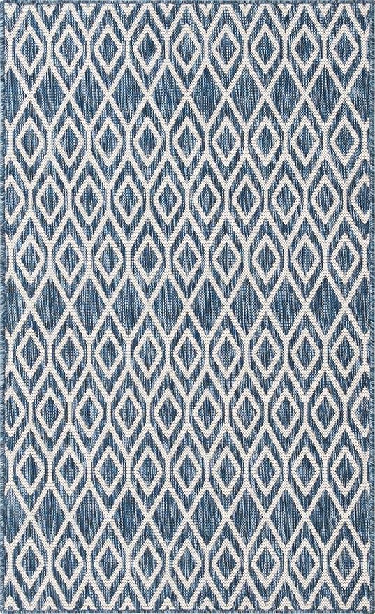 Jill Zarin Outdoor Collection Area Rug - Turks and Caicos (3' 3" x 5' 3" Rectangle Blue/Ivory)