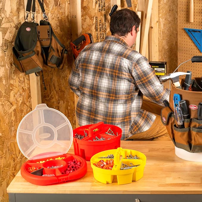 Bucket Boss - Bucket Stacker Small Parts Organizer, Bucket Organization (15051), Yellow (Pack of 2)