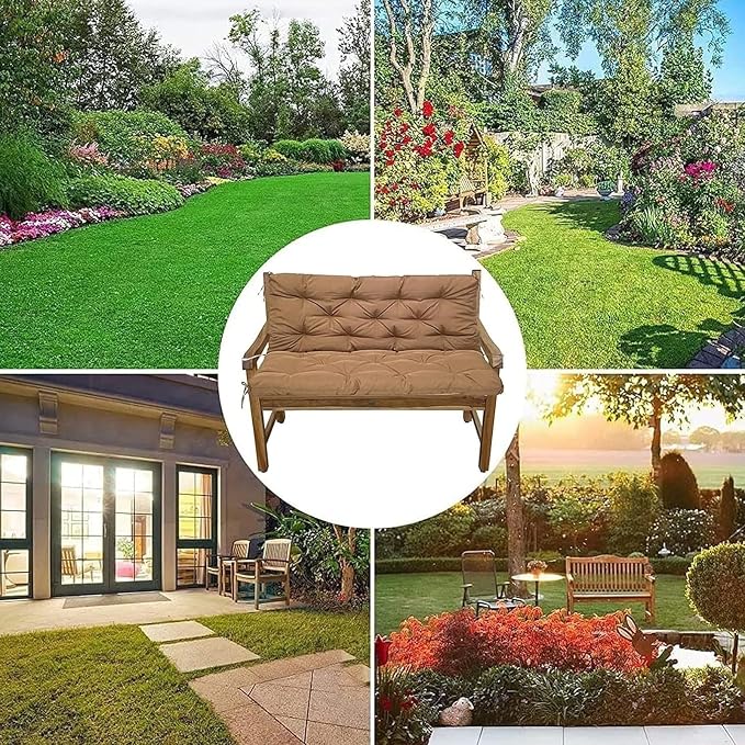 Swing Cushion Replacement Outdoor Porch Waterproof Bench Cushion 2-3 Seater Washable Bench Replacement Cushions for Outdoor Patio Porch Swing Cushions
