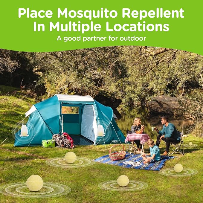 12 Pack Mosquito Repellent, Mosquito Repellent Outdoor Patio Powerful, Mosquites Deterrent for Yard, Camping,Hiking, Picnicking Child&Pets Friendly