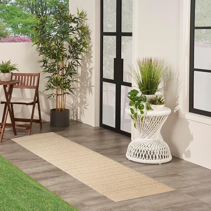 Nourison Home Tulum Taupe 2'2" x 10' Area Rug - Easy Clean, Non Shedding, Bed Room, Living Room, Dining Room, Kitchen (10' Runner)