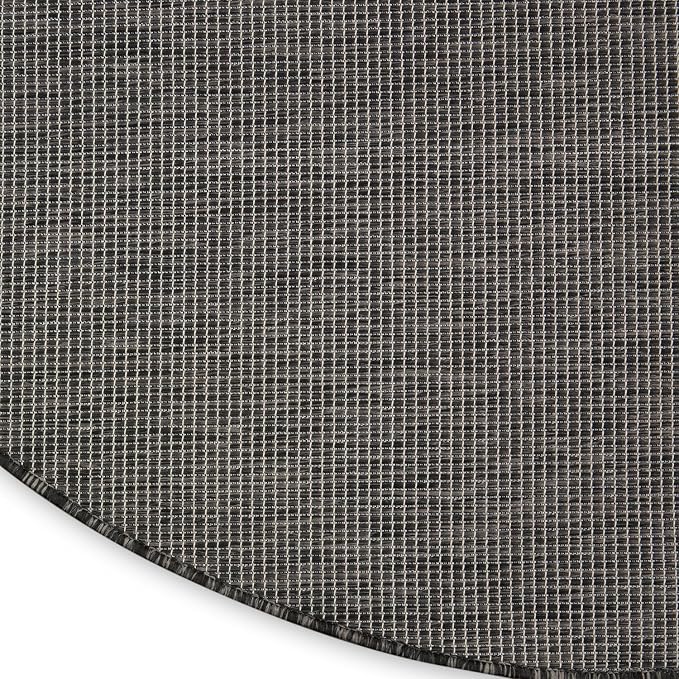 Nourison Home Positano Charcoal 6' x Round Area Rug - Easy Clean, Non Shedding, Bed Room, Living Room, Dining Room, Kitchen (6' x Round)