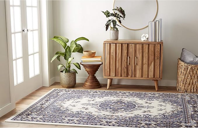 Home Dynamix Premium Sakarya Traditional Medallion Border Area Rug, Porcelain, 21"x35" Rectangle