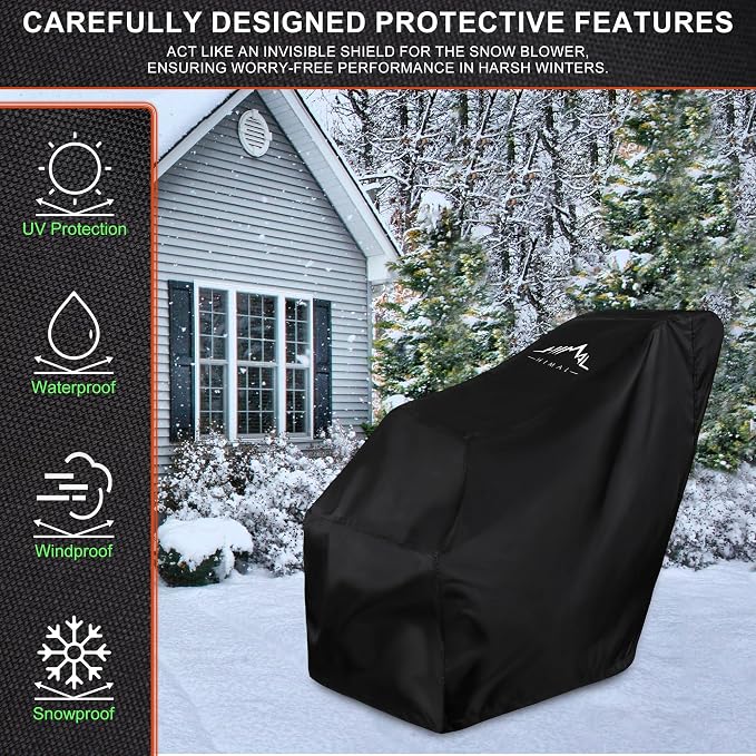 Himal Snow Blower Cover, Waterproof 600D Fabric, 47 x 32 x 40 in | UV-Resistant, Universal Fit, Two-Stage Snow Blowers, Heavy-Duty Outdoor Protection