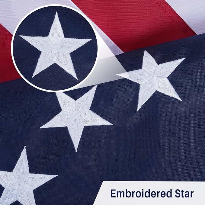 AMZFLAG Betsy Ross Flag 4x6 ft for 250th Anniversary, Embroidered 13 Stars Betsy Ross Original US Colonial Flag, Heavy Duty USA United States 13 Colonies Flag with 2 Brass Grommets