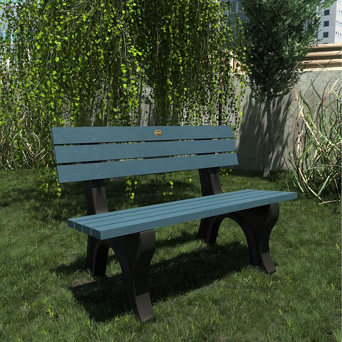 Sequoia Professional Aurora 4 ft Park Bench, Nantucket Blue