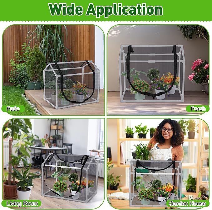 Mesh Plant Cover from Animals, 23.62"x15.75"x19.69" Heavy Duty Mesh Plant Cover for Cats, Bird and Pest, Full Enclosure Netting Guard for Vetgetable Fruite Protection Indoor/Outdoor Garden