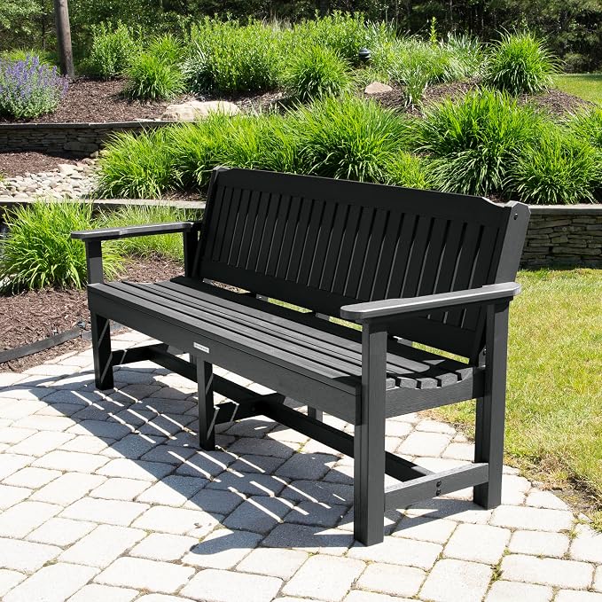 Sequoia Professional CM-BENSQ62-BKE Commercial Grade Exeter 6 Foot Garden Bench, Black