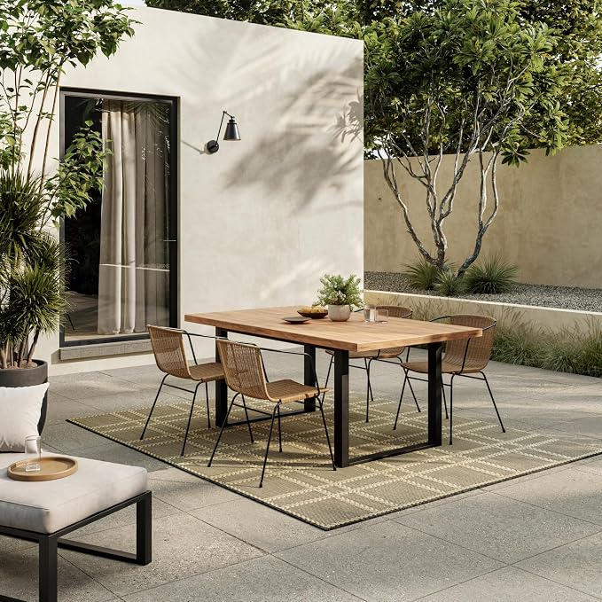 Nourison Home Horizon Indoor/Outdoor Charcoal 5' x 7' Area Rug - Easy Clean, Non Shedding, Bed Room, Living Room, Dining Room, Kitchen (5' x 7')