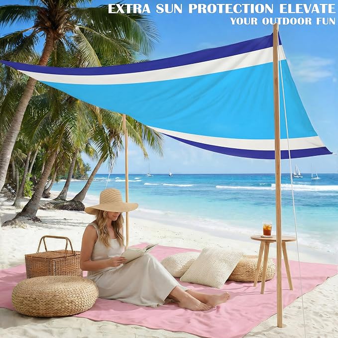 Famstar Beach Blanket Oversized Extra Large 78"X81"/10'X9',Waterproof Sandproof Beach Blanket 2-8 Adults Lightweight Durable for Travel Camping Hiking Picnic