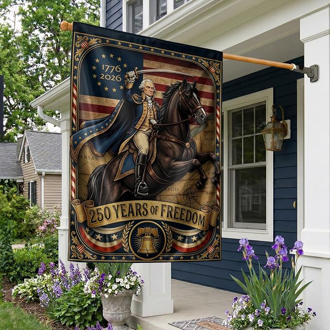 250 Years Of Freedom Flag, 250th Anniversary Usa Commemorative Flags, American 250th Anniversary Patriotic Design, 1776-2026 Commemorative Banner, Garden Flags For Outside, Front And Back Print 1 (30x40 Inch)