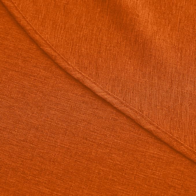 Decorelia Faux Linen Fall Round Tablecloths 60 inch, Waterproof Decorative Washable Texture Rustic Circle Table Cloth Cover for Dining Kitchen Party Farmhouse Outdoor(60 Inch,Round (2-4 Seats),Rust)
