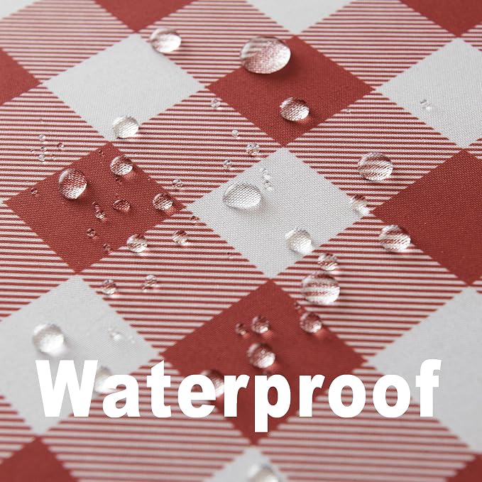 Classic Gingham Plaid Tablecloth Fabric - Rectangular 58x102 Inch Water Resistant Checked Table Cloth for Indoor/Outdoor Use - Table Cover for Kitchen, Picnics, Gardens, and Parties