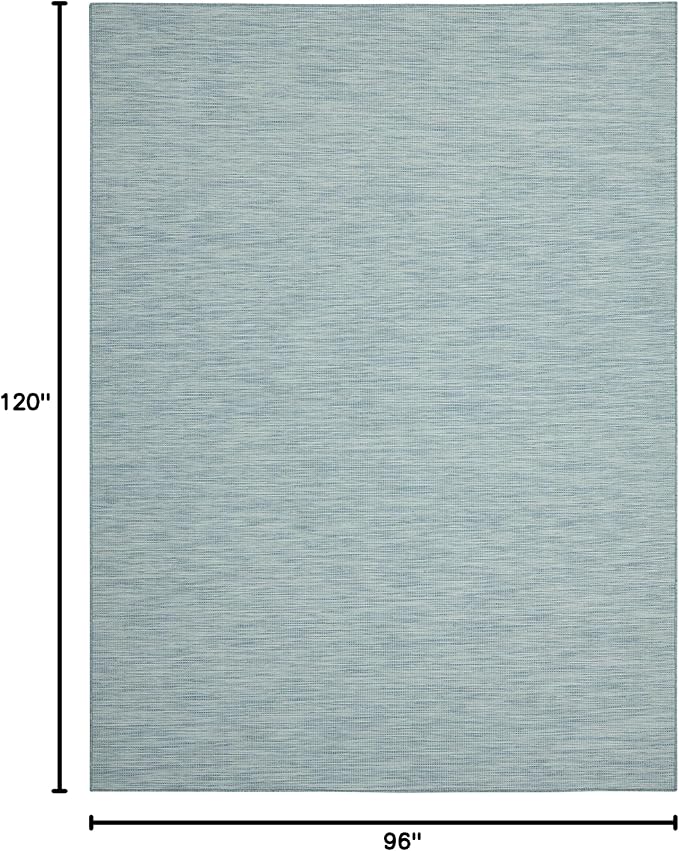 Nourison Home Positano Aqua 8' x 10' Area Rug - Easy Clean, Non Shedding, Bed Room, Living Room, Dining Room, Kitchen (8' x 10')