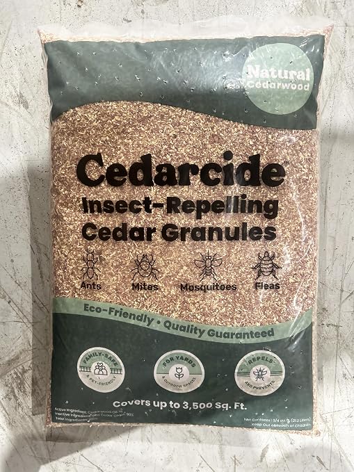 Cedarcide Original Cedar Granules – Cedar Chips for Home & Garden | Repels Ants, Aphids, Spiders, Mosquitos | Smells Great & Easy to Use | 1 Bag (8 lbs)