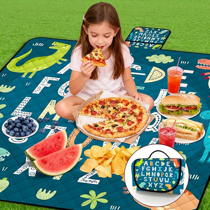 Extra Large Picnic Blanket Waterproof,80"x 80"Foldable Machine Washable Beach Blankets,Outdoor Blanket for 6-8 Adults,Picnic Mat Suitable for Indoor Crawling,Park Beach,Camping,Hiking,Travel( Blue)