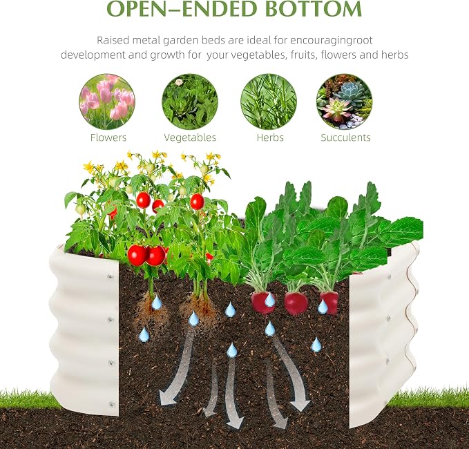 2-Pack 2x1ft Galvanized Raised Garden Bed, Outdoor Planter Bed, Metal Planter Box for Gardening and Planting