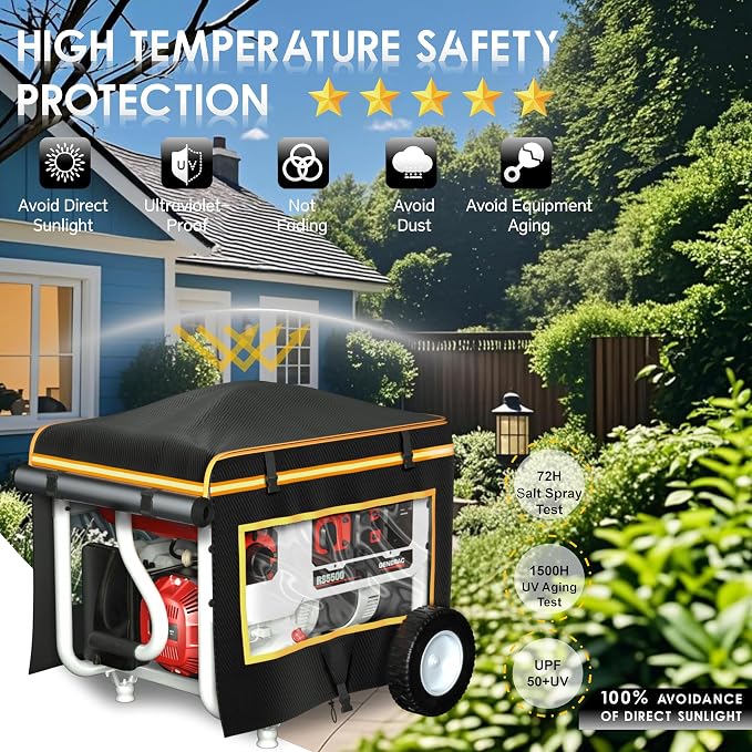 Generator Covers While Running, With Stainless Steel Bracket, Best Portable Universal Waterproof Heavy-duty Inverter Generator Tent Case, Suitable for Westinghouse, Champion, Firman, Predator, Hongda
