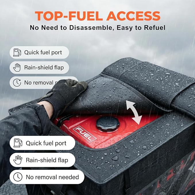 Generator Covers, Generator Covers While Running, 32X24X24 inches, Top Can be Opened, With Tool Bag and Visual Operation Window, Suitable for 3000W-12000W Frame Generator, Black.
