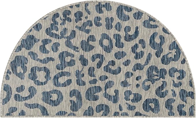 Unique Loom Outdoor Safari Collection Area Rug - Leopard (2' 2" x 3' 7" Hearth Blue/Gray)