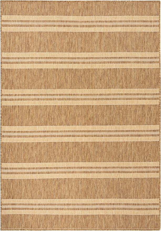 Nourison Home Horizon Indoor/Outdoor Natural 5' x 7' Area Rug - Easy Clean, Non Shedding, Bed Room, Living Room, Dining Room, Kitchen (5' x 7')