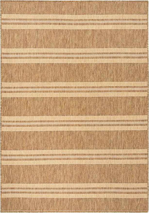 Nourison Home Horizon Indoor/Outdoor Natural 6' x 9' Area Rug - Easy Clean, Non Shedding, Bed Room, Living Room, Dining Room, Kitchen (6' x 9')