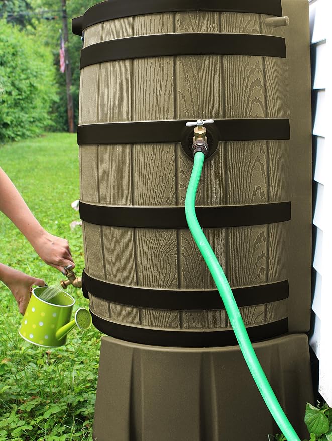 Good Ideas RW50ST-KHA 50-Gallon Rain Wizard Rain Barrel Stand, Khaki