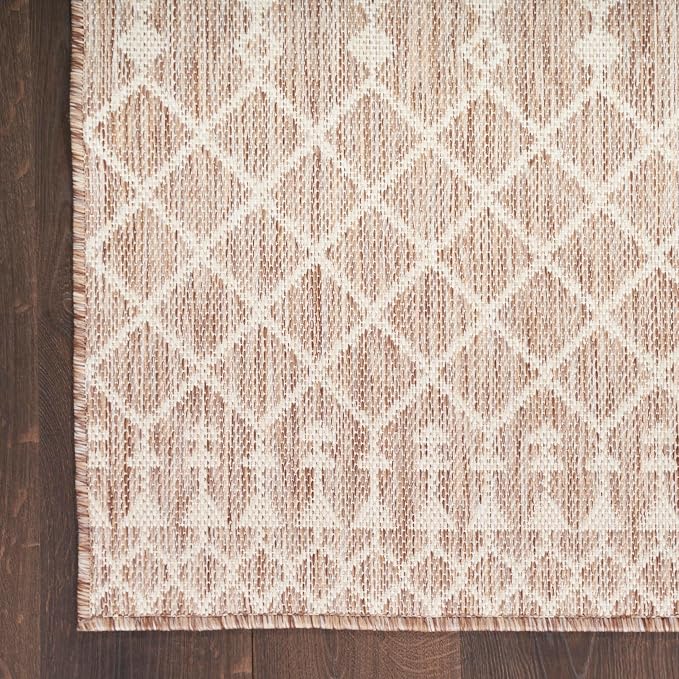 Nourison Home Positano Beige 2' x 6' Area Rug - Easy Clean, Non Shedding, Bed Room, Living Room, Dining Room, Kitchen (6' Runner)