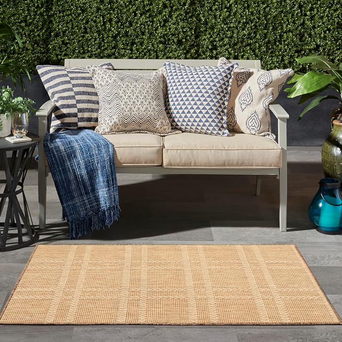 Nourison Home Horizon Indoor/Outdoor Natural 3' x 5' Area Rug - Easy Clean, Non Shedding, Bed Room, Living Room, Dining Room, Kitchen (3' x 5')