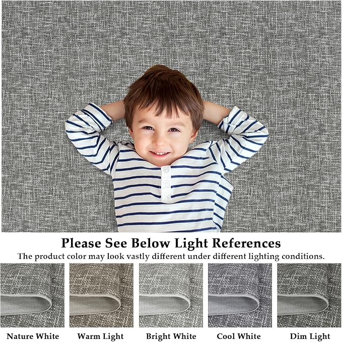 Garvee Washable Rug 9x12 Modern Solid Color Area Rugs for Living Room,Grey | Non Slip Non Shedding Neutral Textured Stain Resistant Low Pile Minimalist Rug for Dining Room Nursery Bedroom