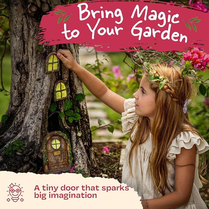 Fairy Doors for Trees, Fairy Door, Fairy Garden, Fairy Garden Accessories Outdoor kit, Fairy Doors for Trees Outdoor, Gnome House