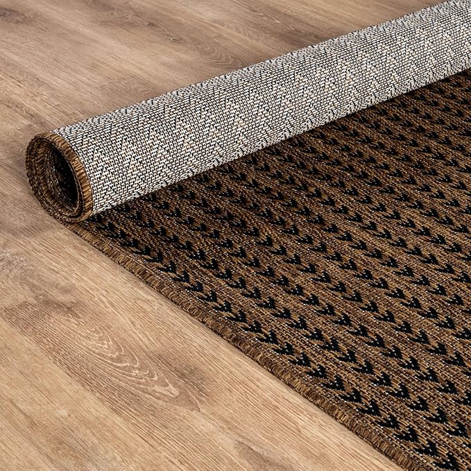 Washable Outdoor Rug 8x10 Modern Area Rugs Outdoor Carpets Striped Pattern Non Shedding Waterproof Easy Clean Patio Deck Porch Living Room Bedroom Garden RV (8 X 10 Gold)