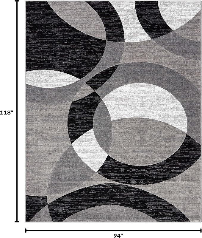 Well Woven Dulcet Bingo Grey Modern Geometric 7'10" x 9'10" Area Rug