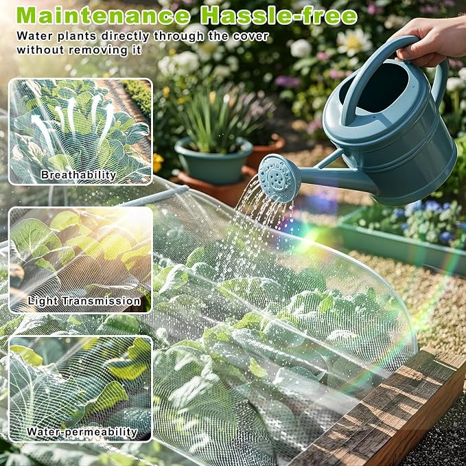 Remiawy Garden Netting, 2 Pack 10 x 33 FT Ultra Fine Garden Mesh Netting for Plants, Gardening Raised Bed Barrier Row Cover Protection Screen for Fruits Flowers Vegetables from Birds Animals Deer