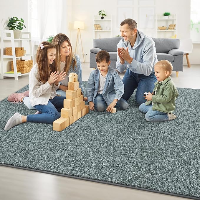 Chicrug Modern 5x8 Memory Foam Area Rugs for Bedroom Living Room | Low-pile Carpet Rug for Kids Playroom, Floor Rug for Bedside Dorm Dining Room Home, Grey and White