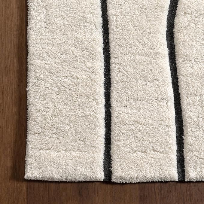 Nuloom Nazco Charcoal Geometric Hand Tufted Area Rug, 9' x 12' | Nuloom Nazco Geometric 9' x 12' Wool Area Rug for Living Room Bedroom Dining Room, Charcoal