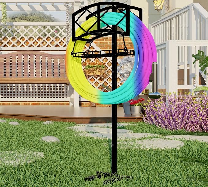 Fire Beauty Garden Hose Holder,Water Hose Holder Rack Organizer for Outdoor,Detachable Water Hose Holder Stake,Hose Reel Stand,Hose Hanger Rack for Lawn