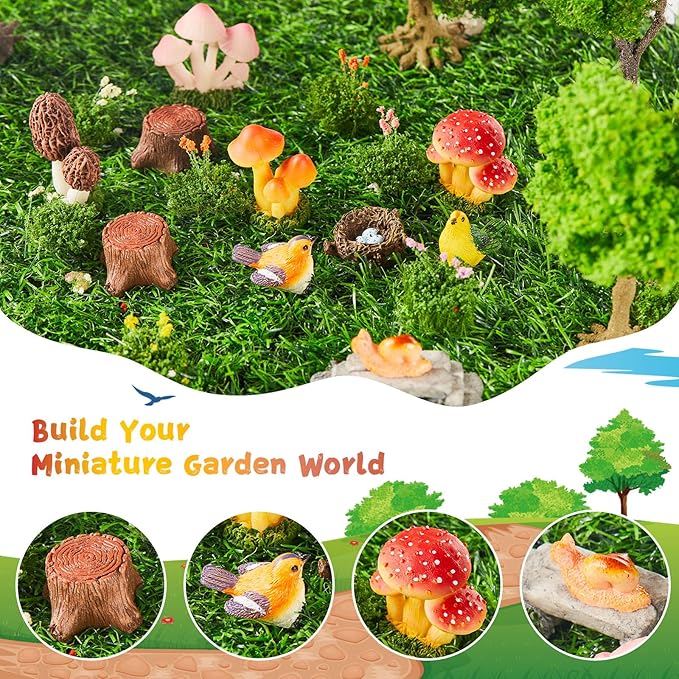 24 Days Magic Fairy Garden Accessories Advent Calendar, Waterproof Fade Resistant DIY Miniature Garden Decor Holiday Birthday Countdown Surprise Gift for Kids Fairy Lovers