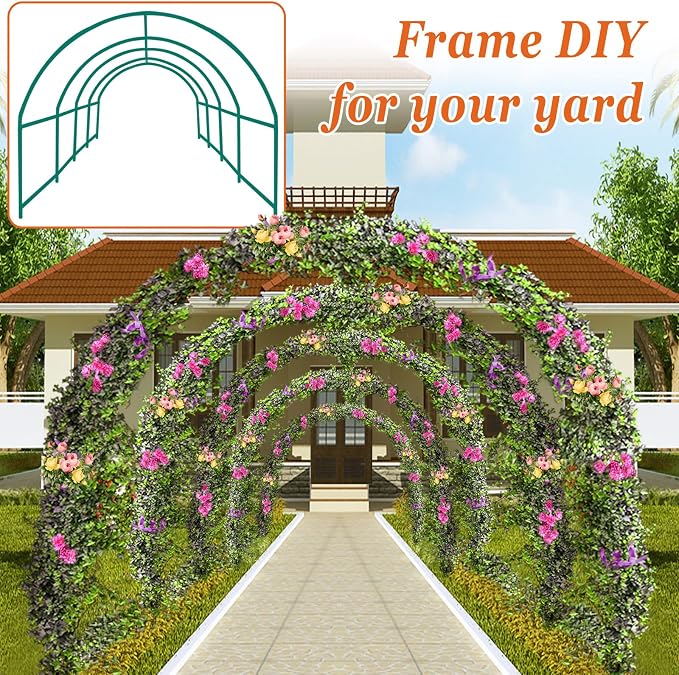 Greenhouse Replacement Frame for Larger Hot Garden House, Support Arch Frame Climbing Plants/Flowers/Vegetables (20x10x7 FT)