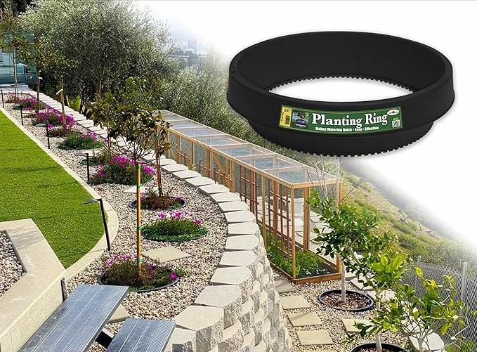 6-Pack 24-inch Tree Planting Rings – Deep Root Watering Basin & Edging.