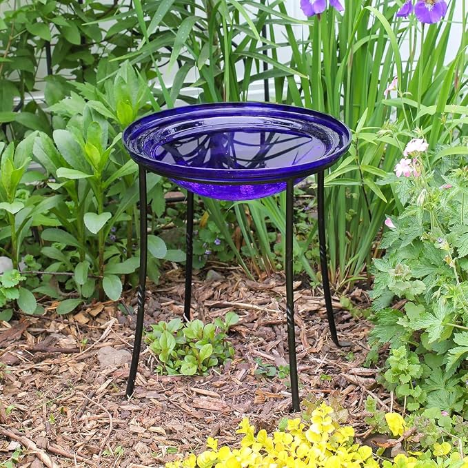 Fb14 Ring Wrought Iron Metal Plant Birdbath Bowl Stand Flowerpot Holder Black for Indoor Outdoor Garden Patio Yard Decorative Display Support Durable Classic Design Use Home Decor Style