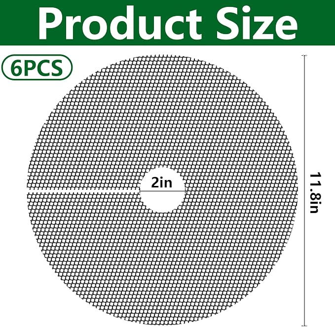 Adnee 6 Pcs 11.8 Inch Plant Pot Grids-Cuttable Plant Pot Soil Covers Protectors from Animals-Indoor Round Planter Pots Soil Guard for Outdoor Garden Plants Protection