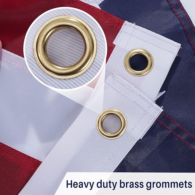 AMZFLAG Betsy Ross Flag 5x8 ft Outdoor, Embroidered 13 Stars Colonial Flags Large Heavy Duty US United States 13 Colonies Flag with 3 Brass Grommets 250th Anniversary