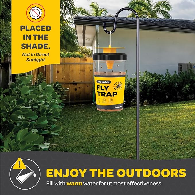 Outdoor Fly Trap Refills [Set of 4] Dissolvable Non-Toxic Bait - Fly Repellent for Outdoor Use Only - Controls Flies for Patios, Barns, Ranches Etc.