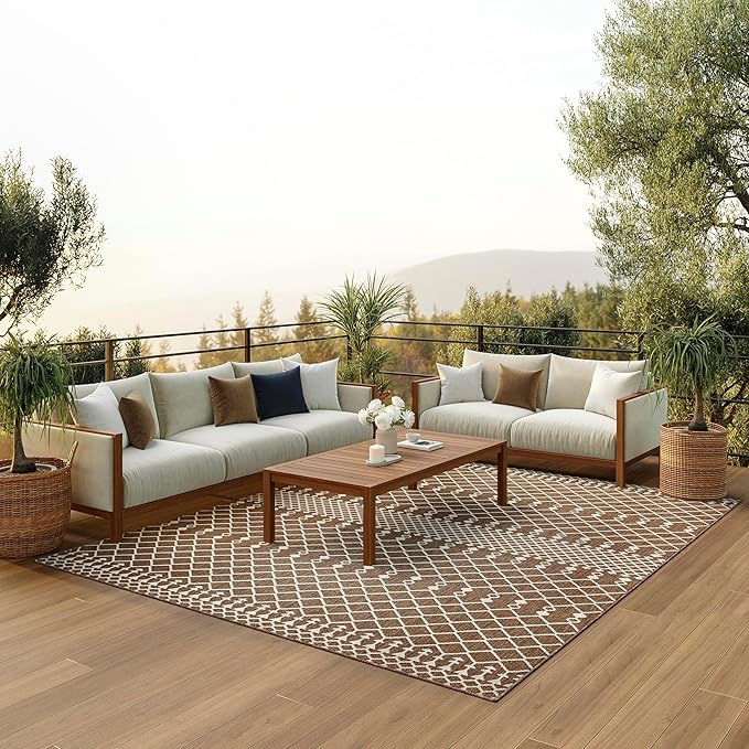 Nourison Home Positano Natural 12' x 15' Area Rug - Easy Clean, Non Shedding, Bed Room, Living Room, Dining Room, Kitchen (12' x 15')