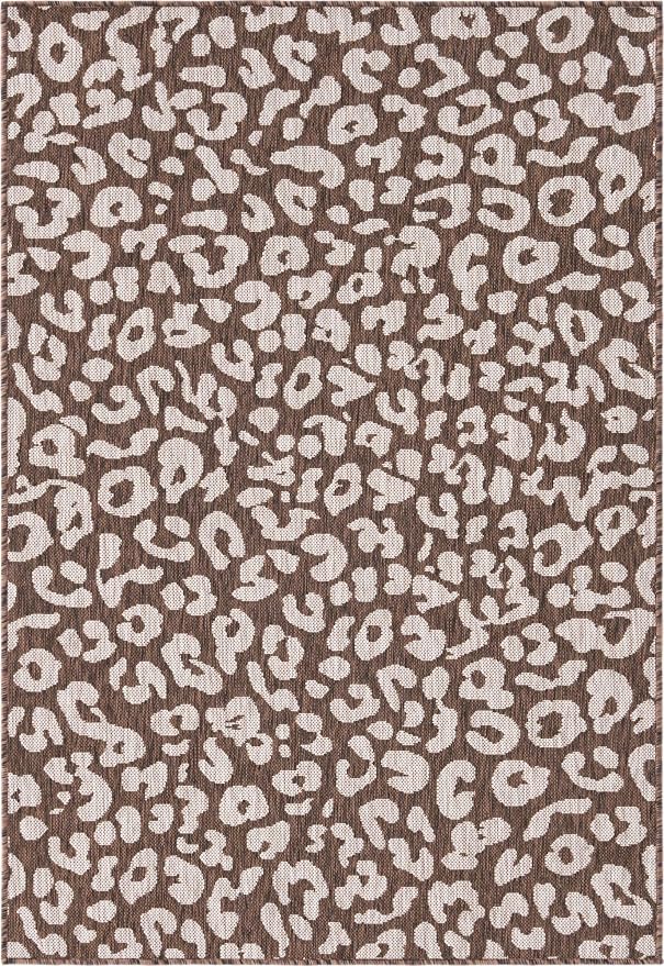 Unique Loom Outdoor Safari Collection Area Rug - Leopard (4' x 6' Rectangle Brown/Light Brown)