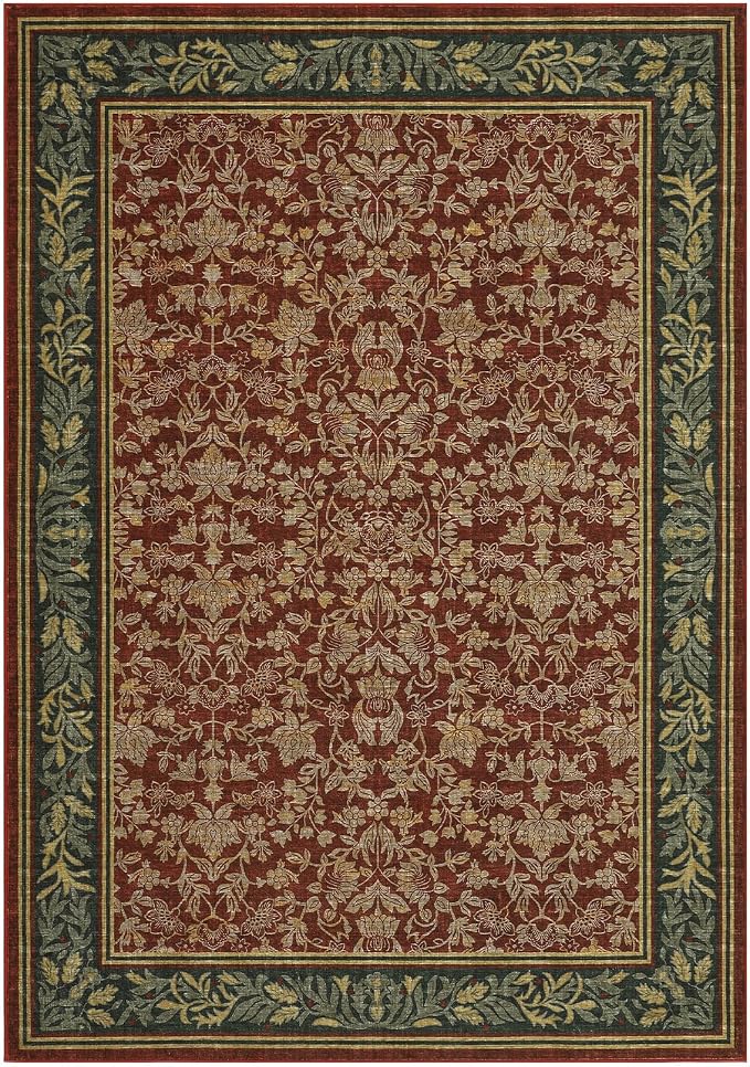 GarveeHome Washable 4x6 Entryway Rugs Non Slip Kitchen Area Rug, Red | Boho Vintage Soft Low Pile Stain Resistant Indoor Carpet for Living Room Bedroom Hallway Nursery Home Office
