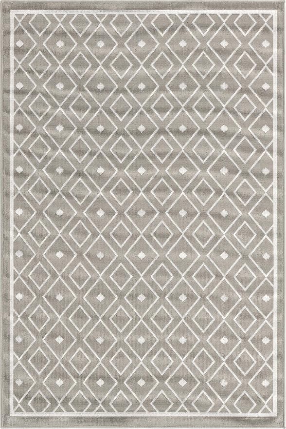 Unique Loom Outdoor Trellis Collection Area Rug - Kafes (4' 1" x 6' 1" Rectangle, Gray/ Ivory)