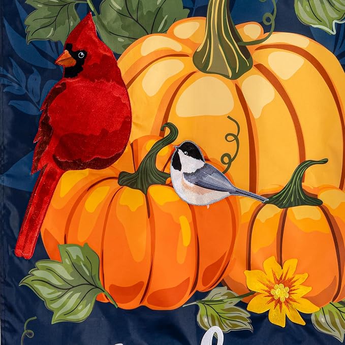 Evergreen Flag Fall Garden Flags Double Sided, Garden Flags for Outside Autumn Decorations for Home, Porch, Yard (Fall Pumpkins, 28x44 inch)