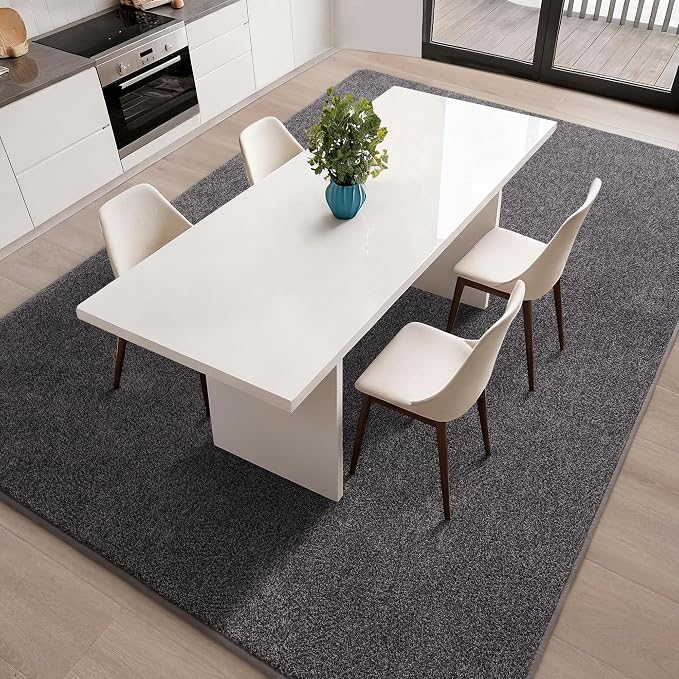 Keeko 3x5 Area Rugs for Living Room,Soft Washable Memory Foam Bedroom Rug | Indoor Throw Rug Low Pile Minimalist Non Slip Carpet for Kids Nursery Classroom Dorm Room Home Decor Dark Grey and White